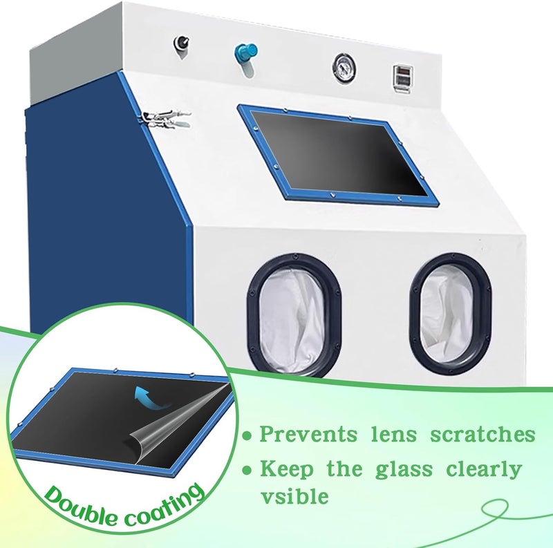 EcoBrisa 15Pcs Sandblast Cabinet Lens Cover 23x11'' Abrasive Window Blasting Cabinet Inner Lens Protector Clear Visibility Sand Blast Film High Definition Ideal for Media Blaster, Sand Blaster, Blast Cabinet - Image 4